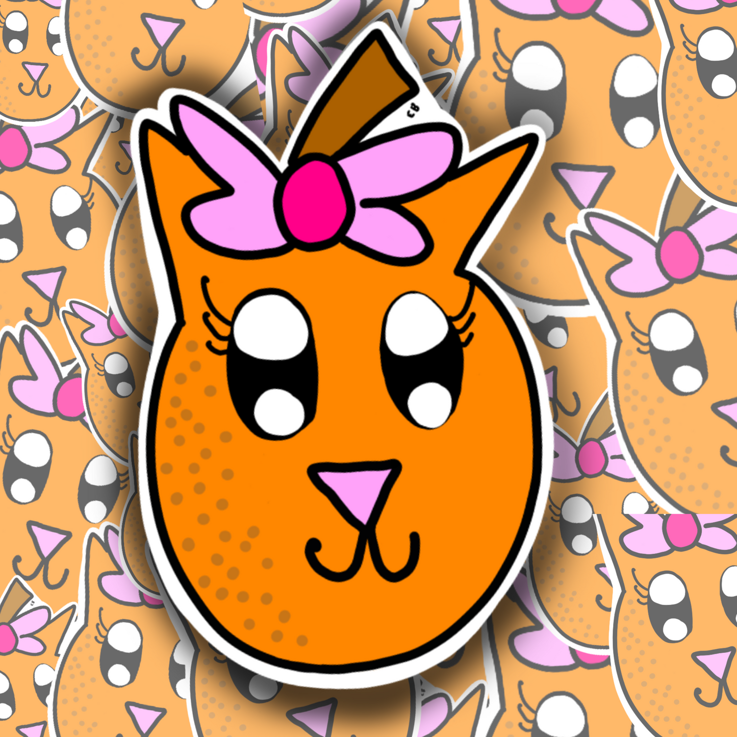 Orange Citrus the Orange Cat Sticker By Evelyn