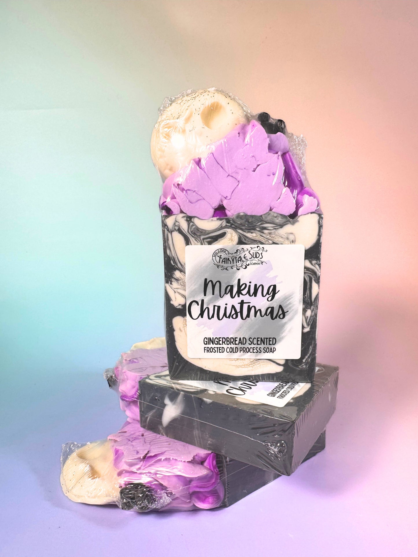 Making Christmas Jack Frosted Soap